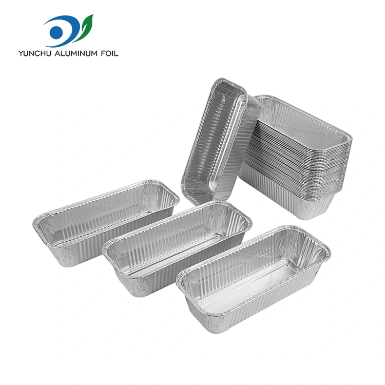 Rektangulær luftfritura takeaway sølv aluminiumsfolie containere