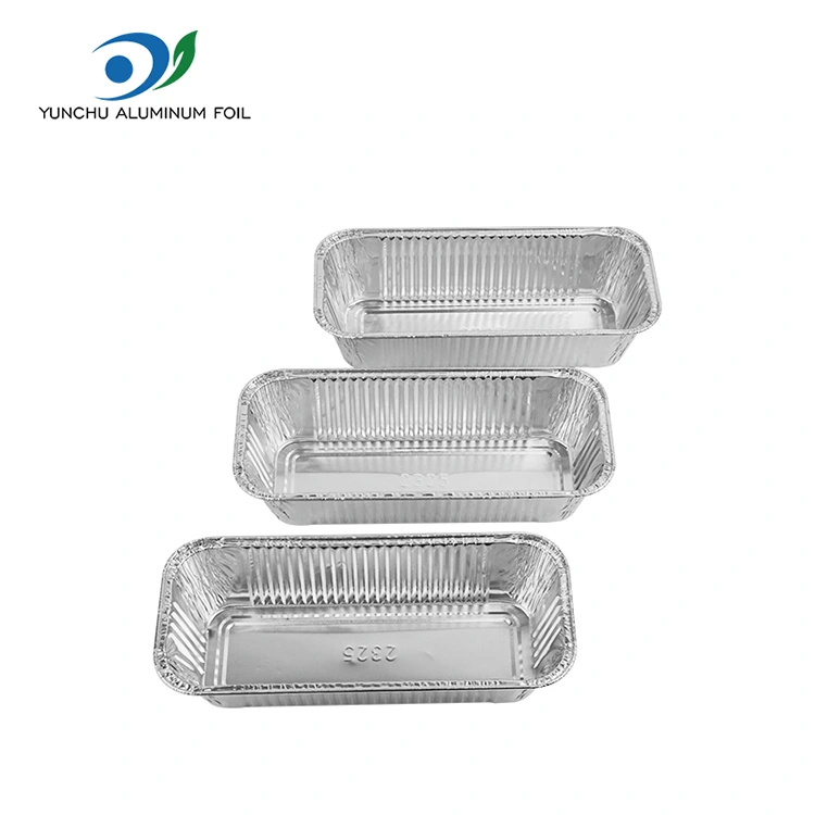 Rektangulær luftfritura takeaway sølv aluminiumsfolie containere