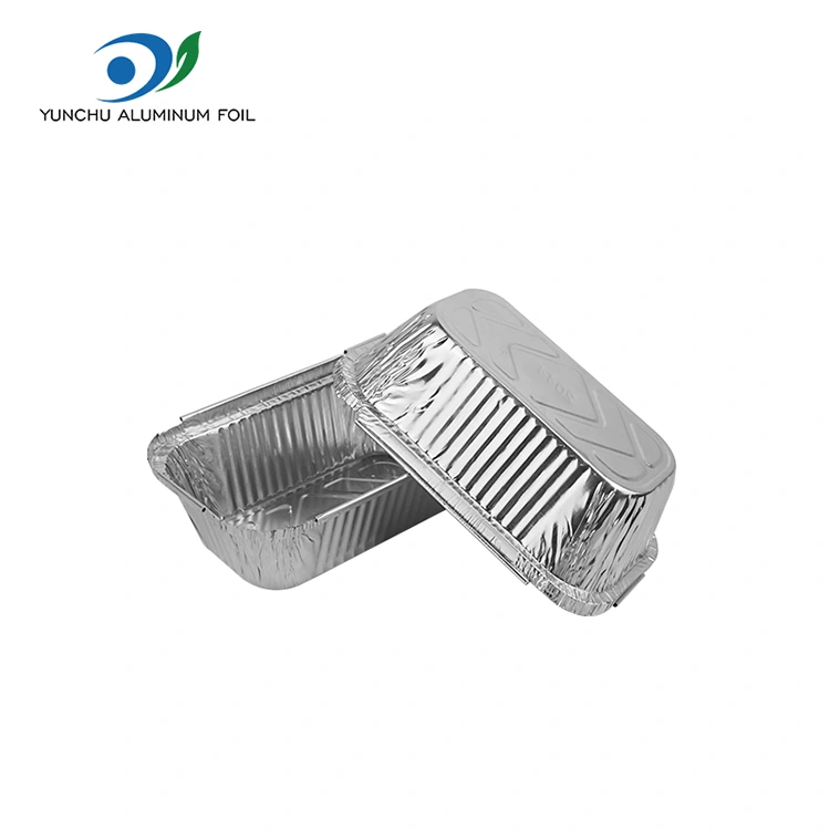 Rektangulær bagt ris sølv aluminiumsfoliebeholdere
