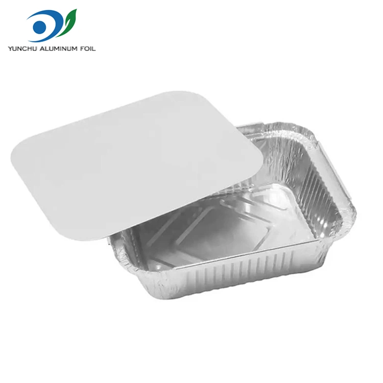 Rektangulær bagt ris sølv aluminiumsfoliebeholdere