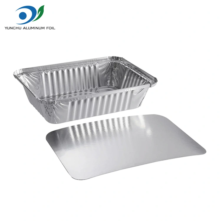 Rektangulær bagt ris sølv aluminiumsfoliebeholdere