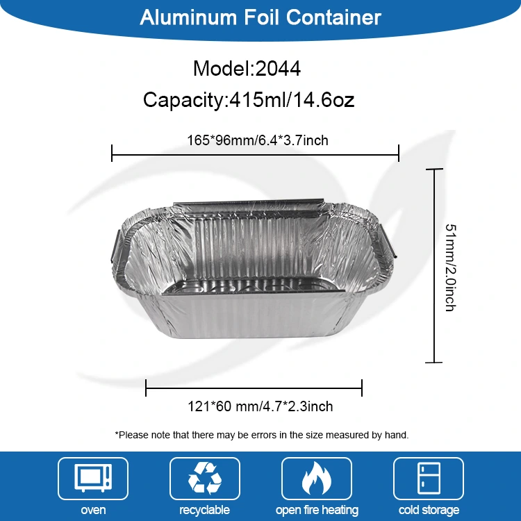 Rektangulær bagt ris sølv aluminiumsfoliebeholdere