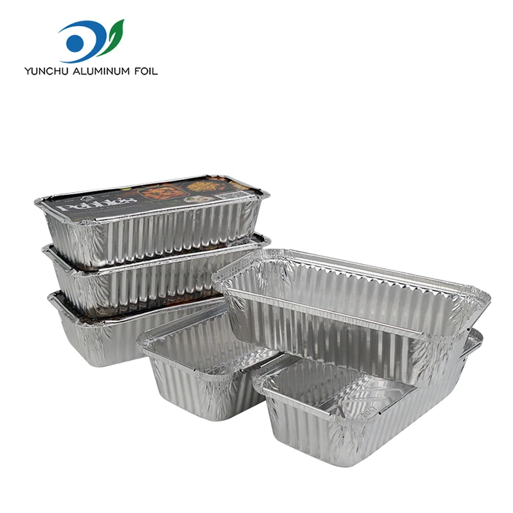 Rektangulær grill fortykket sølv aluminiumsfoliebeholdere