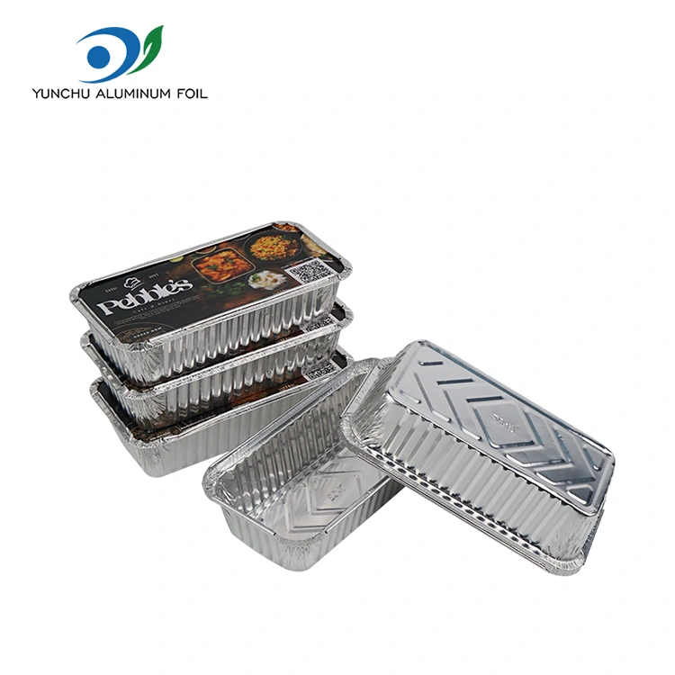 Rektangulær grill fortykket sølv aluminiumsfoliebeholdere