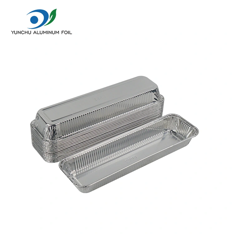 Rektangulær brød Air Fryer sølv aluminiumsfoliebeholdere