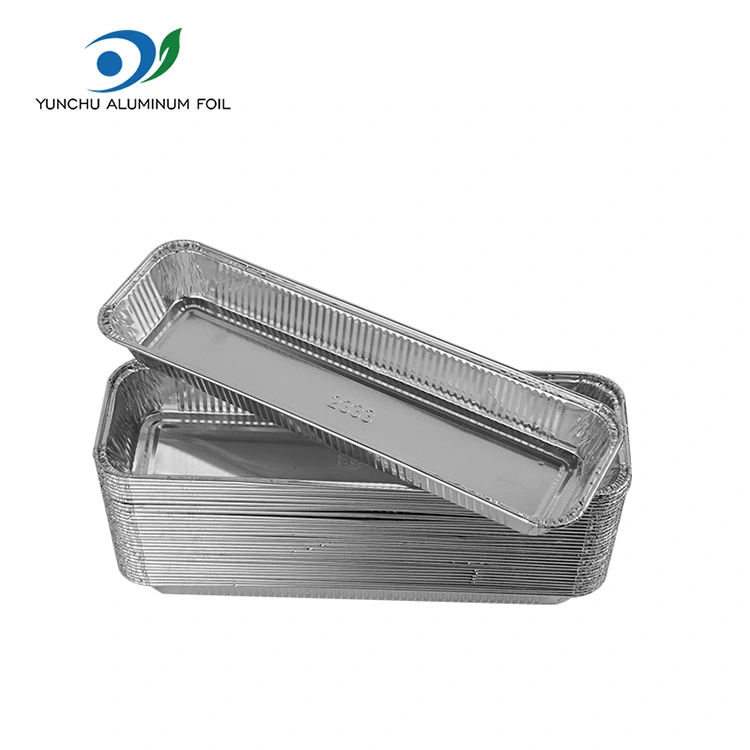 Rektangulær brød Air Fryer sølv aluminiumsfoliebeholdere