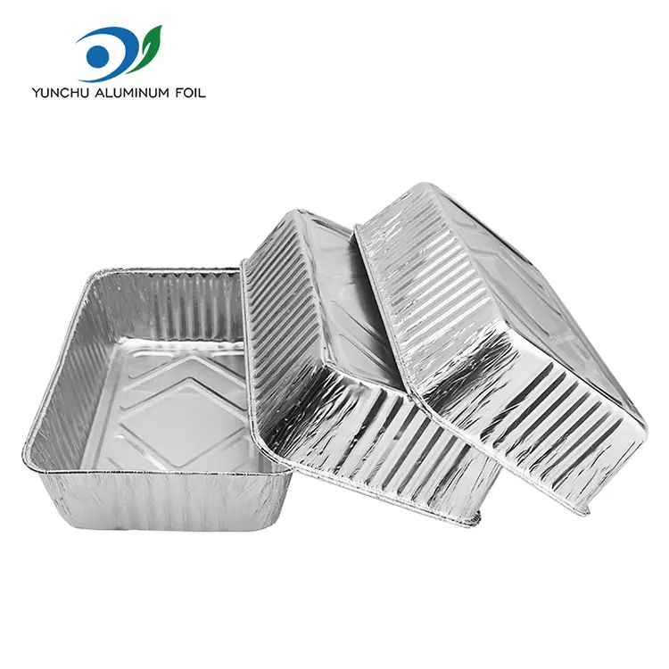 Rektangulær brød takeaway sølv aluminiumsfolie containere