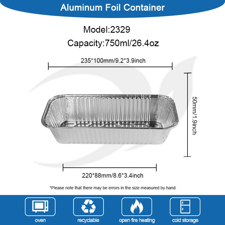 Rektangulær brødbakke bageplade sølv aluminiumsfoliebeholdere