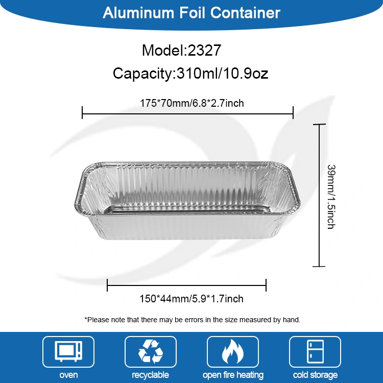 Rektangulær brødbakke sølv aluminiumsfoliebeholdere