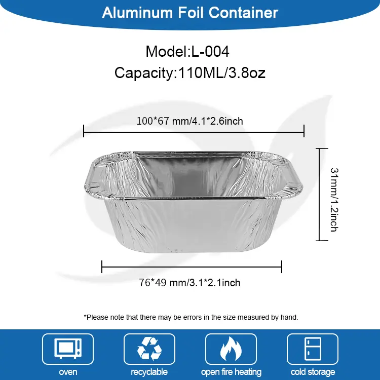 Rektangulær kage bagning af sølv aluminiumsfoliebeholdere