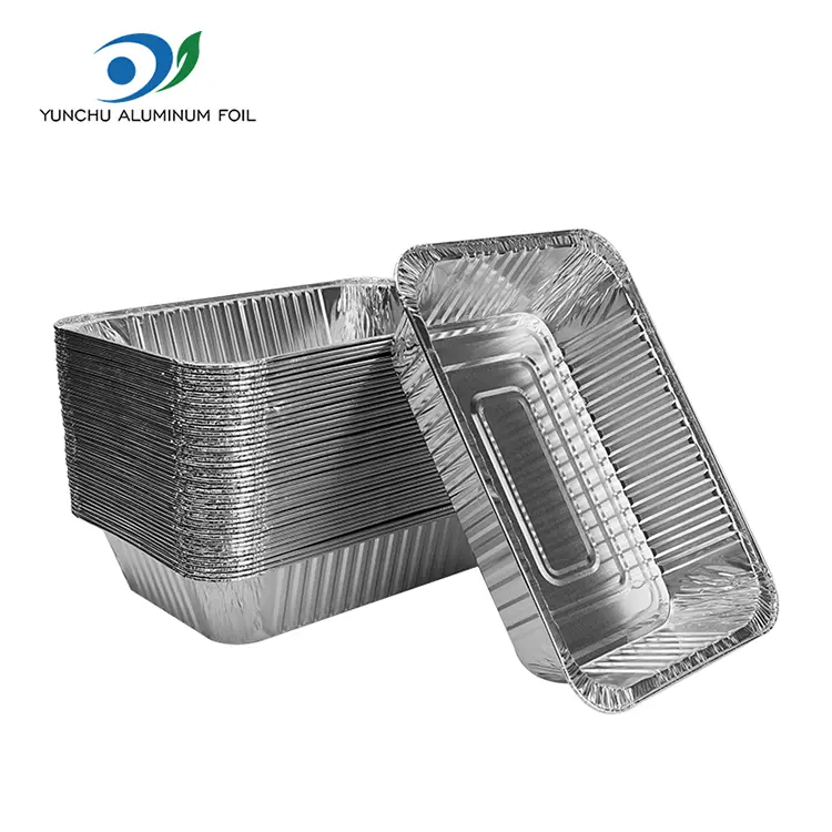 Rektangulær take-out bageplade sølv aluminiumsfoliebeholdere