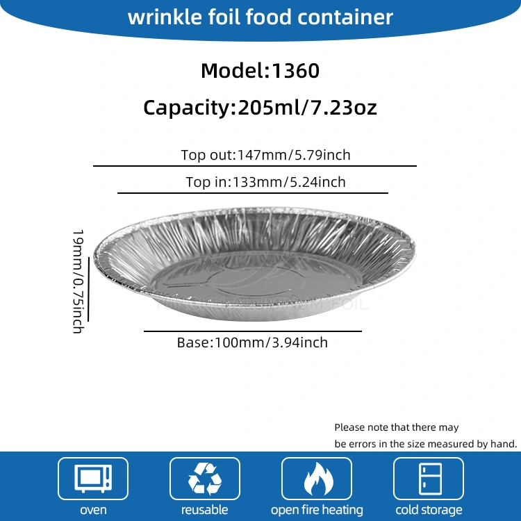 Rund Air Fryer bagning af sølv aluminiumsfolie madbeholder