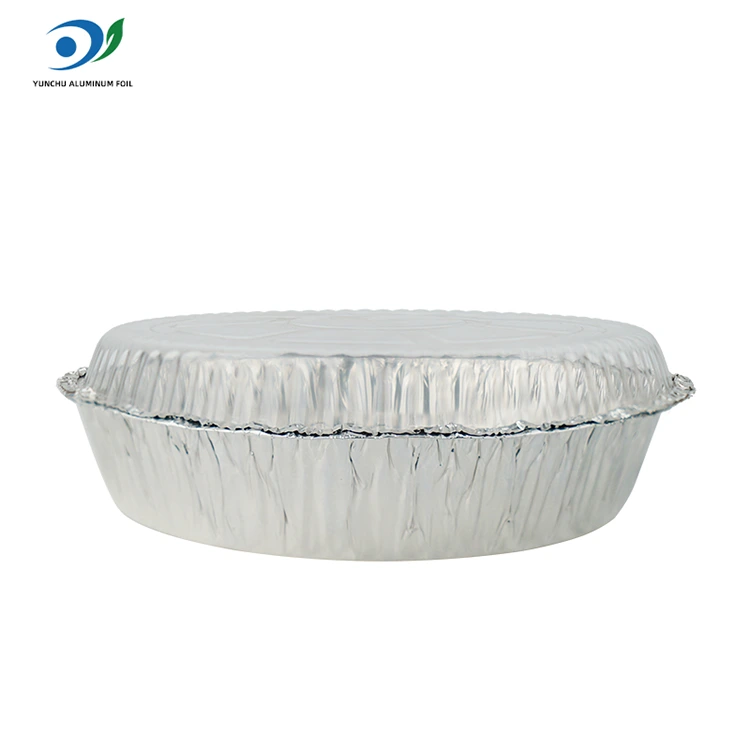 Rund Air Fryer Hot Pot Silver Aluminium Folie Food Container