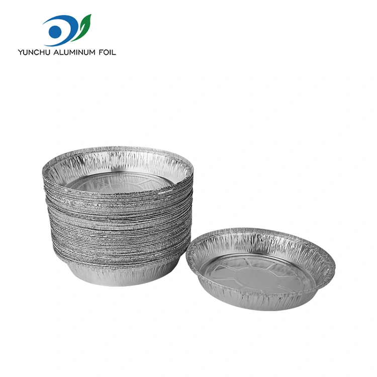 Round Air Fryer Ovn Silver Aluminium Folie Containere
