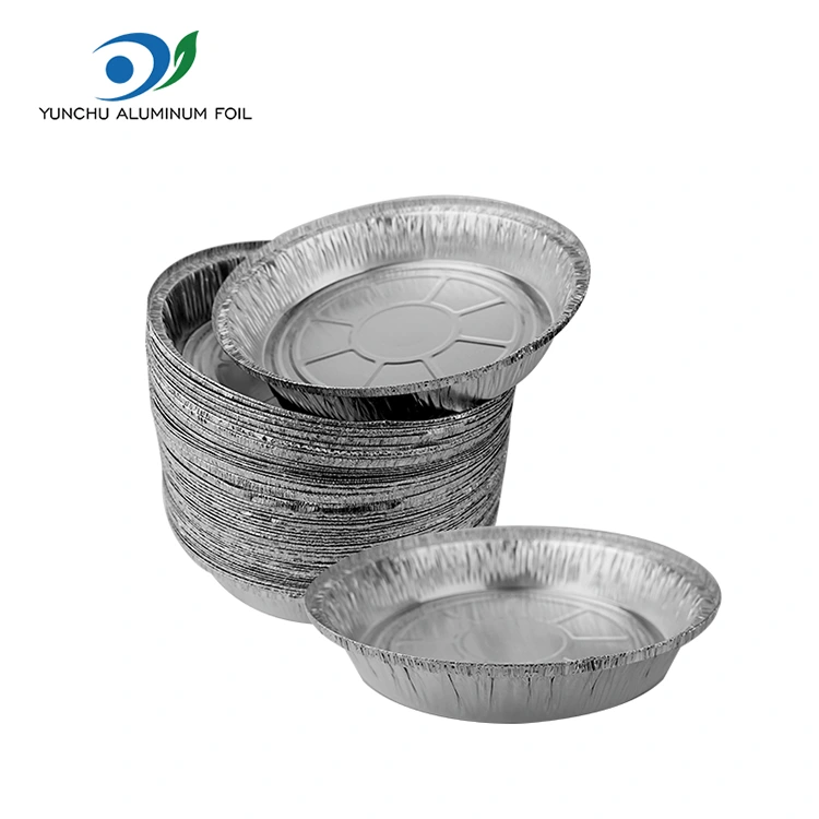Round Air Fryer Ovn Silver Aluminium Folie Containere