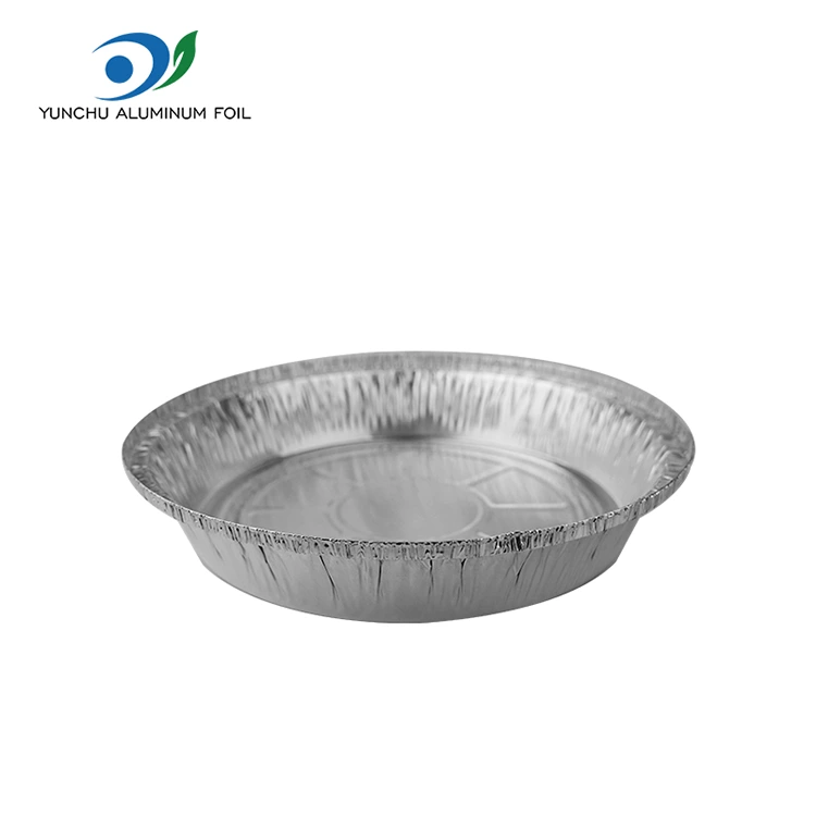 Round Air Fryer Ovn Silver Aluminium Folie Containere