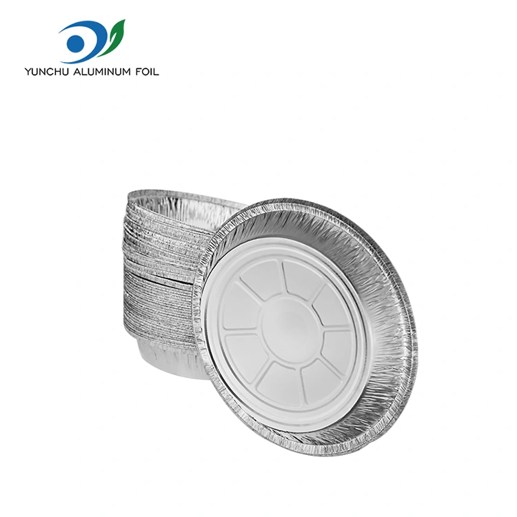 Round Air Fryer Ovn Silver Aluminium Folie Containere