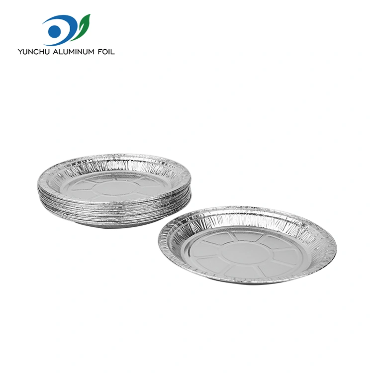 Round Air Fryer Pizza Silver Aluminium Folie Containere