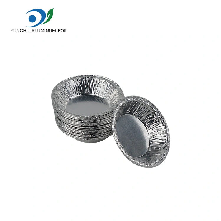 Round Egg Tart til snacks Silver Aluminium Folie Food Container