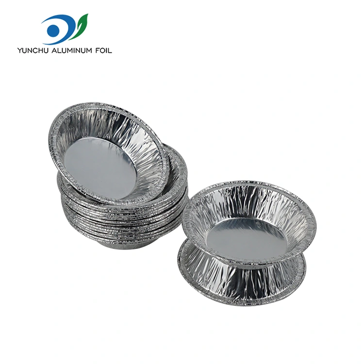 Round Egg Tart til snacks Silver Aluminium Folie Food Container