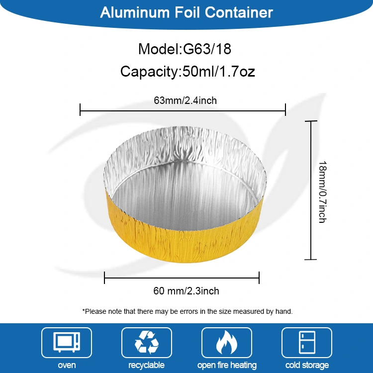 Rund lille bagning af sølv aluminiumsfolie madbeholder