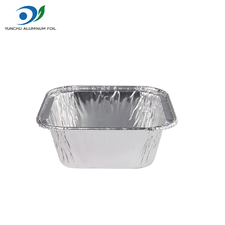 Firkantet luftfriter sølv aluminiumsfoliebeholder Firkantet luftfriter sølv aluminiumsfoliebeholder