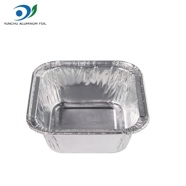 Firkantet luftfriter sølv aluminiumsfoliebeholder