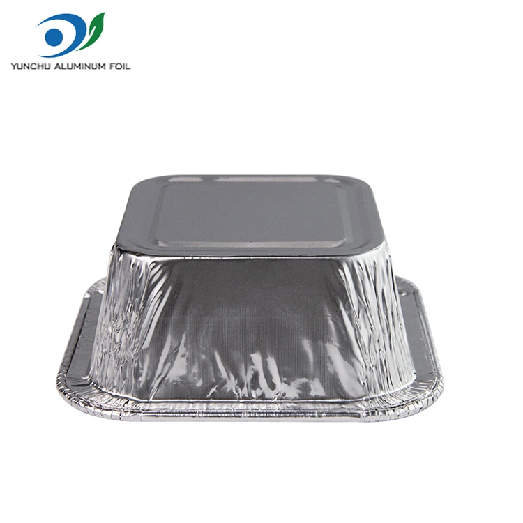 Firkantet luftfriter sølv aluminiumsfoliebeholder