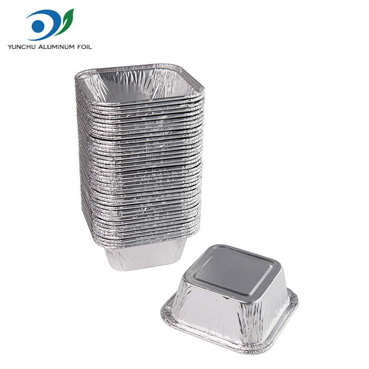 Firkantet luftfriter sølv aluminiumsfoliebeholder