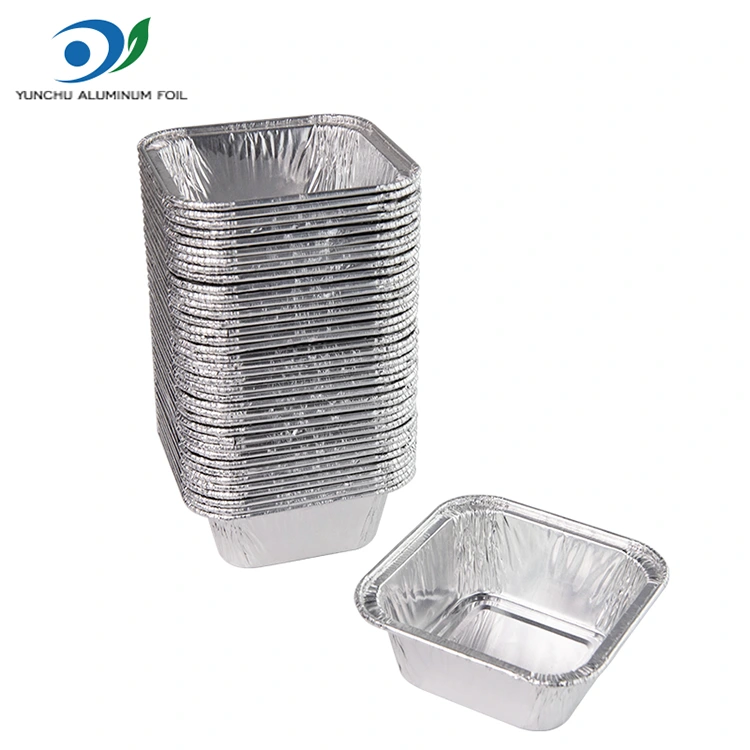 Firkantet luftfriter sølv aluminiumsfoliebeholder