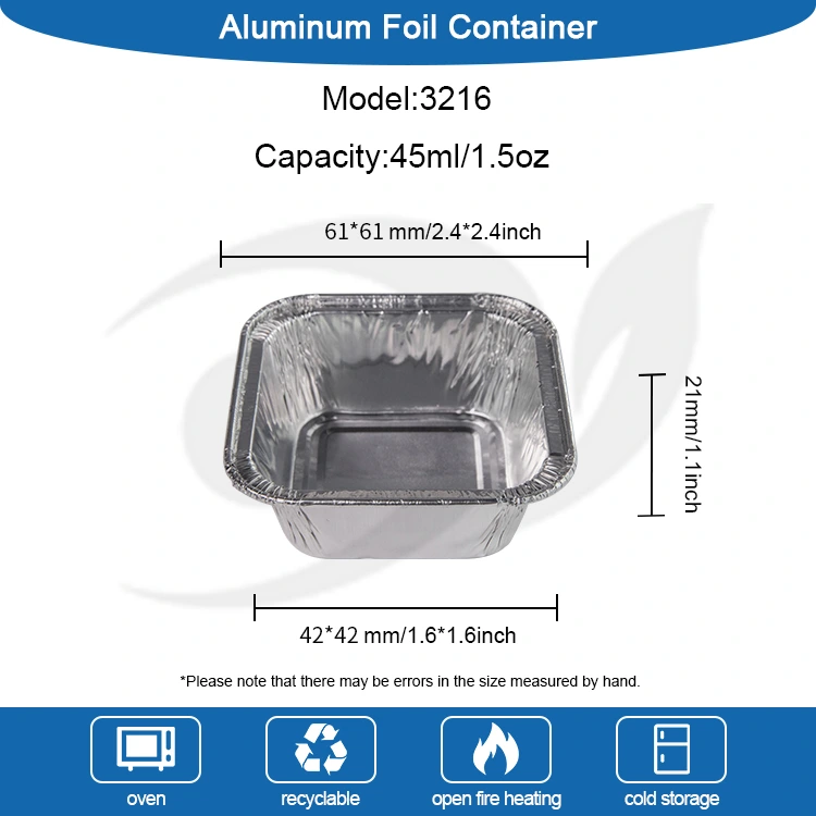 Firkantet luftfriter sølv aluminiumsfoliebeholder