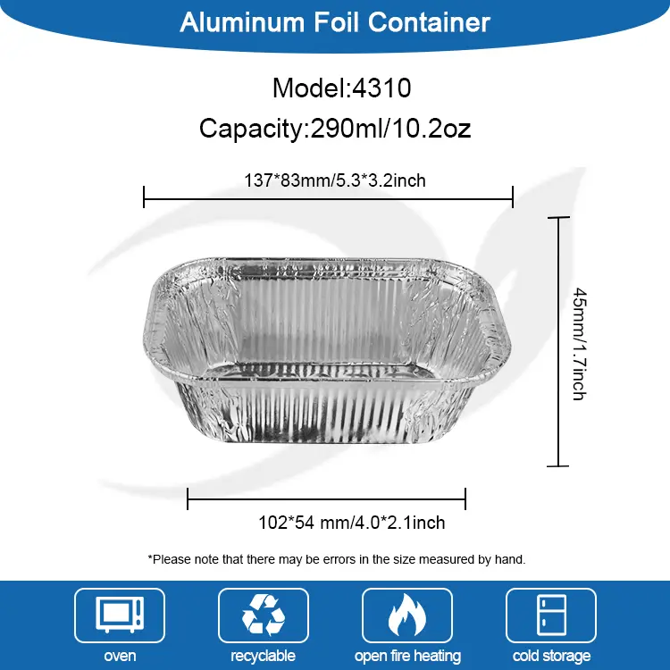 Firkantet kage bage sølv aluminiumsfoliebeholdere