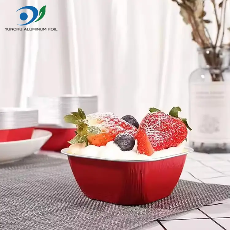 Firkantet farve bagning glatvæg aluminiumsfolie containere