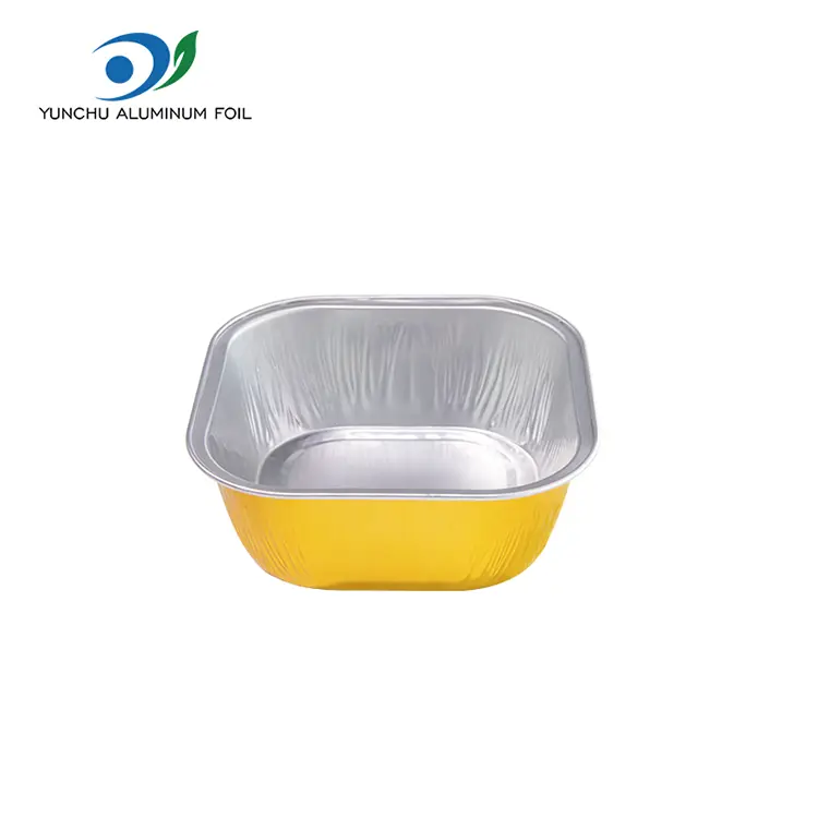 Firkantet farve bagning glatvæg aluminiumsfolie containere