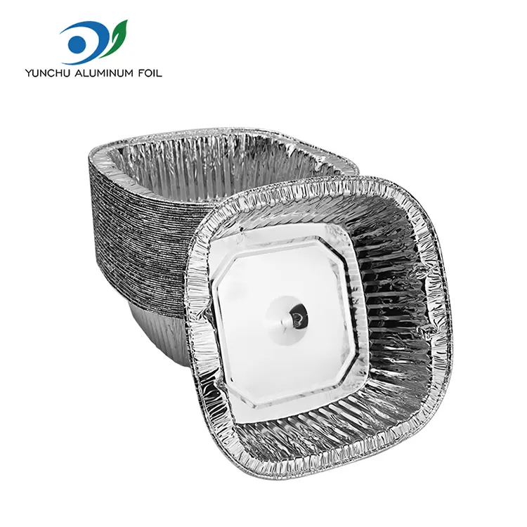 Firkantet sølv takeaway pakning aluminiumsfolie beholder