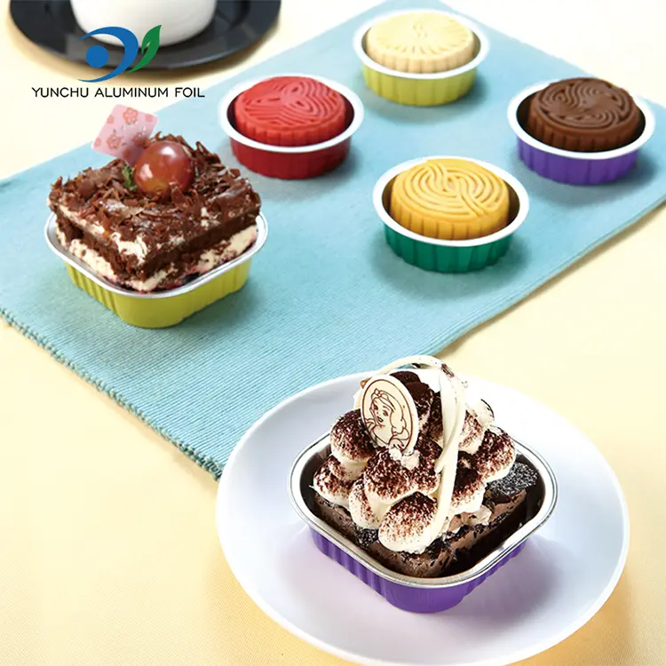 Firkantet glatvæg aluminiumsfoliebeholdere