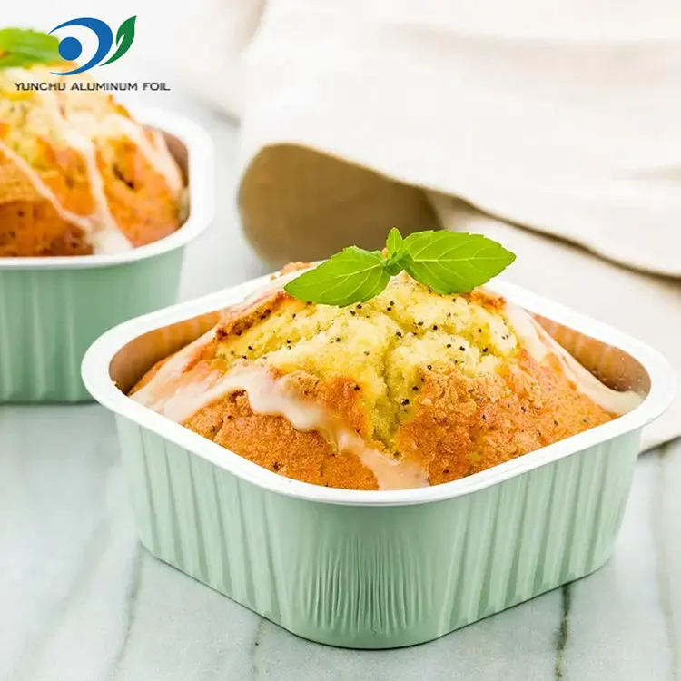 Firkantet glatvæg aluminiumsfoliebeholdere