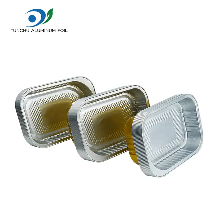 Firkantet takeaway spisestue gylden aluminiumsfolie containere