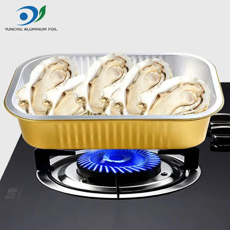 Firkantet takeaway spisestue gylden aluminiumsfolie containere