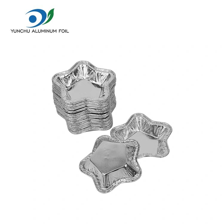 Stjerneformede tærtekopper af aluminiumsfolie til bagning af madbeholder af aluminiumsfolie