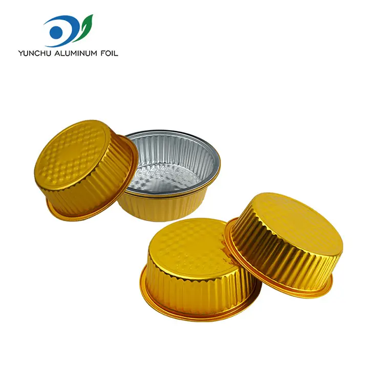 Takeaway lille varm pot gylden rund aluminiumsfolie containere