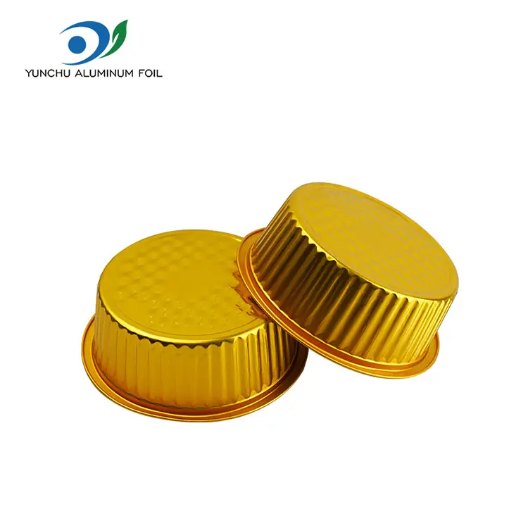 Takeaway lille varm pot gylden rund aluminiumsfolie containere